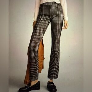 Anthropologie Black and White Houndstooth Pants